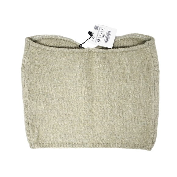 ZARA Corset Style Strapless Sweater Crop Top - Picture 2 of 5